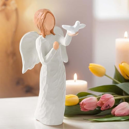 Sympathy Gifts for Loss of Loved One, Memorial & Bereavement Gift | Angel Statue Memorial & Bereavement Gift, Guardian Angel with Dove, Grief Gifts for Women, Friend, Coworker - style: Sympathy Gift