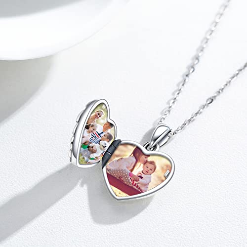 Locket Necklace for Women 925 Sterling Silver Celtic Locket Pendant Necklace Moonstone/Turquoise/Black Agate Heart Shaped Locket Necklace Jewelry Gifts for Women - style: Turquoise