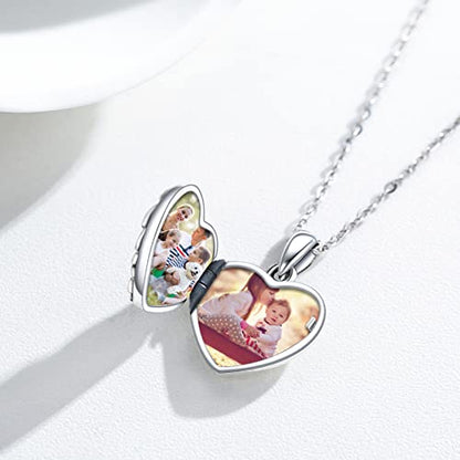 Locket Necklace for Women 925 Sterling Silver Celtic Locket Pendant Necklace Moonstone/Turquoise/Black Agate Heart Shaped Locket Necklace Jewelry Gifts for Women - style: Turquoise