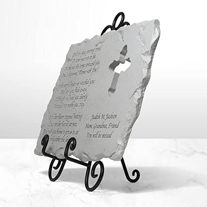 Let's Make Memories Personalized Cross Memorial Stone - Custom Grave Marker - style: Cross Memorial