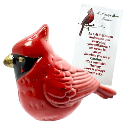 Cardinal Charm Set Mini Resin Hand Painted Pocket Trinket Message | Refrigerator Magnet, Sympathy Keepsake Gift For Loss Of Loved One, Remembrance