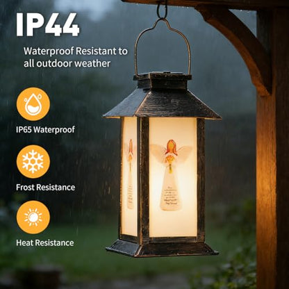 Outdoor Hanging Solar Lights Iron Angel Pattern Landscape Lights Waterproof Design Perfect for Porch, Garden, Courtyard, and Patio Decor Birthday Gifts for Women Mom and Grandma - style: Angel