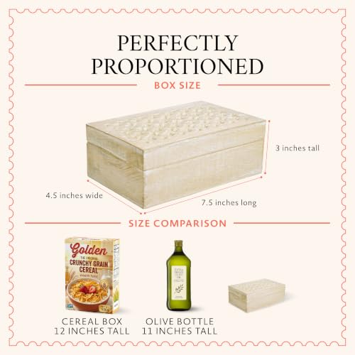Mela Artisans Trellis Mango Wood Storage Box - Whitewash, 7.5x4.5 in - color: Whitewash, size: Medium