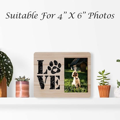 Dog Picture Frames, Puppy Photo Frame, Love Dogs Frames For Pictures, Pet Memorial Gifts, Farmhouse Home Living Room Bedroom Office Decoration -04 - style: Love Dogs 4