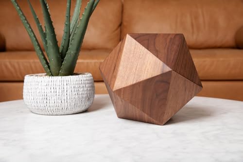 Contemporary Cremation Urn for Ashes, Handmade Walnut Wood Urn, TSA Approved Urn, The Bleecker Memorial in Walnut (Medium) by Oaktree - size: Medium