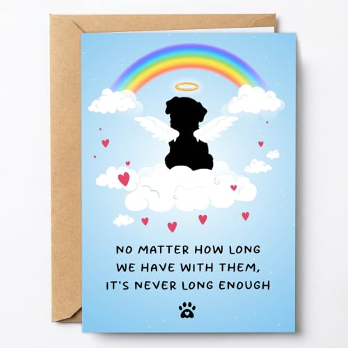 PTRUKD, Dog Loss Sympathy Card, Cute Pet Dog Loss Card With Rainbow Bridge, Dog Sympathy Card for Dog Owner Lovers - color: PLOS-KM-142