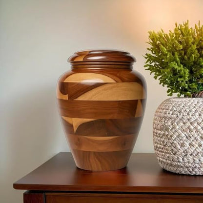 Large Wooden Cremation Urn – Handcrafted Memorial for Human Ashes, Adult Funeral Urn for Men & Women (Rosewood, Large (200Cu/Inches)) - size: Large (200Cu/Inches)