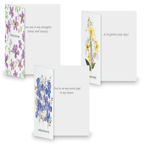 Current Thinking of You Cards | Pressed Flowers, 20 Count, 10 Designs, 5" x 7" Folded, Envelopes Included, Value Pack - style: Pressed Flowers