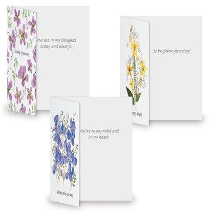 Current Thinking of You Cards | Pressed Flowers, 20 Count, 10 Designs, 5" x 7" Folded, Envelopes Included, Value Pack - style: Pressed Flowers
