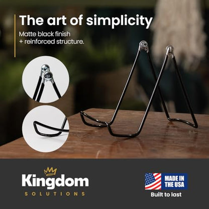 KINGDOM SOLUTIONS - 4.75" Black Metal Display Stand Made in USA - 12 Pack - color: Black Adjustable, size: 4.75" (12-pack)
