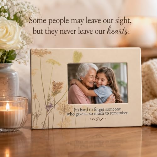 Memorial Picture Frame for Loss of Loved One – "It's Hard to Forget Someone Who Gave Us So Much to Remember" – Bereavement Gift, Sympathy Picture Frame, In Loving Memory Keepsake, Holds 4x6 Inch Photo - size: Not custom