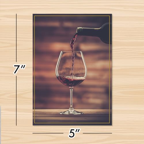 Designer Greetings For Your Words, Blank Cards 6 Pack | Wine Design, Boxed Card Set, Matching Envelopes - color: Wine