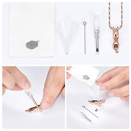 Imrsanl Pet Cremation Jewelry for Ashes Cat Urn Necklace - color: Rose Gold