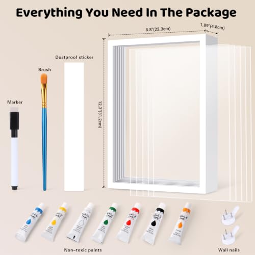 Family Handprint Kit for 5, Hand Print Keepsake Frame DIY Craft Gift - color: White, size: 5 Pages Acrylic Boards