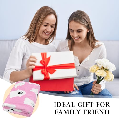 Halloween Blanket Cute Pink Ghost Throw Blankets Gift for Women Men 50"X60" - color: Cute Ghost