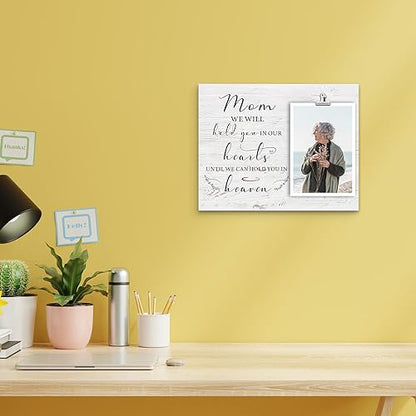 Memorial Picture Frames for Loss of Mother - Condolence Gifts for Loss of Mom, Bereavement Gifts, Fits 4x6 In Photo - style: Mom in heaven