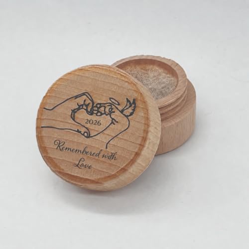 Dog Memorial Keepsake Box for Ashes or Hair – Small Pet Loss Sympathy Gift Urn – Engraved Paw & Heart Design with Halo – Dog Hair or Ashes Holder for Dog Lovers - color: Prime