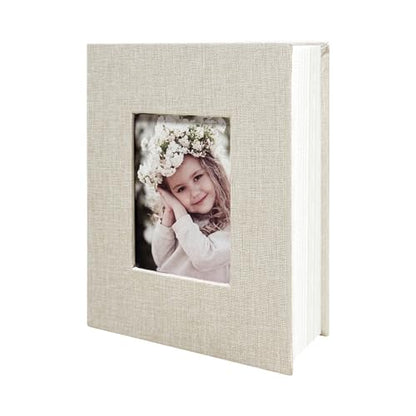 Photo Album 4x6 100 Pockets, Linen Cover Top Loader Vertical, Slip-in Picture Beige Pockets Albums for Wedding, Family, Anniversary, Baby, Vacation - color: Beige, size: 100 Pockets