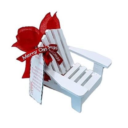 Christmas in Heaven Poem Memorial Empty Chair, Rustic Tree Ornament In Loving Memory, Wedding Remembrance and Sympathy (White)