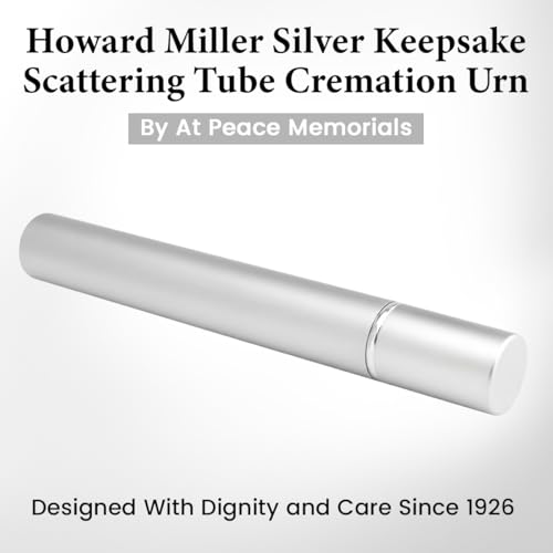 Silver Keepsake Cremation Scattering Tube for Ashes by Howard Miller, Metal, Silver Scattering Urn, Keepsake Sized Cremation Urn for Ashes