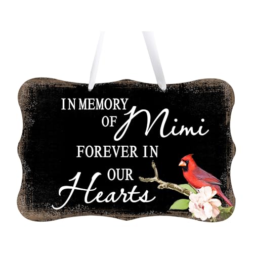LifeSong Milestones Memorial Wall Hanging Signs Bereavement Keepsake Condolence Funeral Gift For Loss of Loved One 8x12 (In Memory Of Mimi (Black)) - color: In Memory Of Mimi (Black)