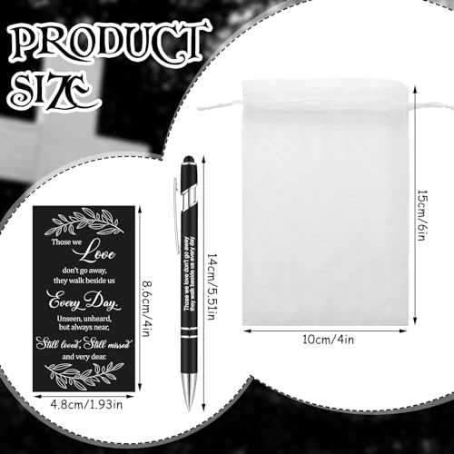 Yeaqee 150pcs/50set Funeral Favor Pen Poem Card for Guests, Black, Elegant - color: Black, style: Elegant