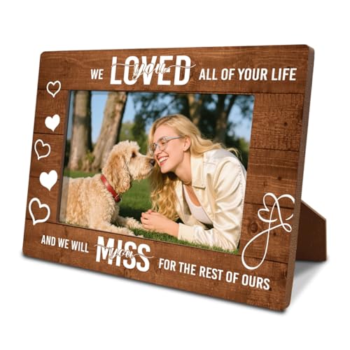 Pet Memorial Wooden Picture Frames, We Loved You All of Your Life, Tabletop Memorial Remembrance Photo Frame, Dog Loss Sympathy Gift for Dog Cat Lovers Owners 7.9 * 5.7inches - color: Style 19