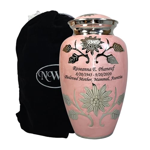 Cremation Urn with Personalization, Funeral Urn in Multiple Sizes and Colors (Pink, Large) - color: Pink