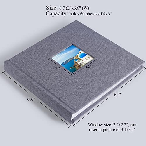 1DOT2 Small Photo Album 4x6, Hold 60 Photos with Memo, Grey - color: Grey, size: 4x6