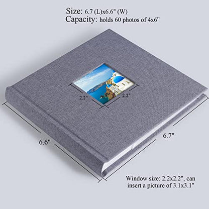 1DOT2 Small Photo Album 4x6, Hold 60 Photos with Memo, Grey - color: Grey, size: 4x6