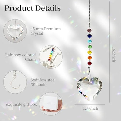 Hegelda Best Friend Bestie Birthday Gifts Crystal Heart Suncatcher Ornament | Christmas Valentines Mothers Day Gifts for Best Friend BFF Woman Ideas Present - color: Bestie