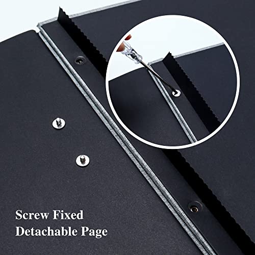 Vienrose Large Photo Album Self Adhesive for 4x6 8x10 Pictures Linen Scrapbook Album DIY 40 Blank Pages with A Metallic Pen | Linen Cover, Scrapbook, Fits 4X6 8X10 Pictures, Metallic Pen Included, Diy - color: Grey, size: 11"x10.6" 40Pages