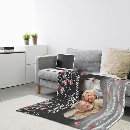 Personalized Memorial Blanket for Loss of Loved Dad Mom Husband Wife - color: Memorial Blanket 03