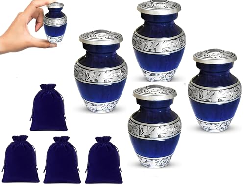 Small Keepsake Cremation Urns for Human Ashes Adult Male and Female - color: Purple, size: 4 Pcs Small