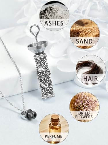 TOUPOP Tree of Life Cremation Jewelry Urn Necklace for Ashes for Women Men 925 Sterling Silver Cylinder Urn Pendant Necklaces for Human Ashes of Loved Ones Keepsake Memorial Gifts - style: 7-Dragon