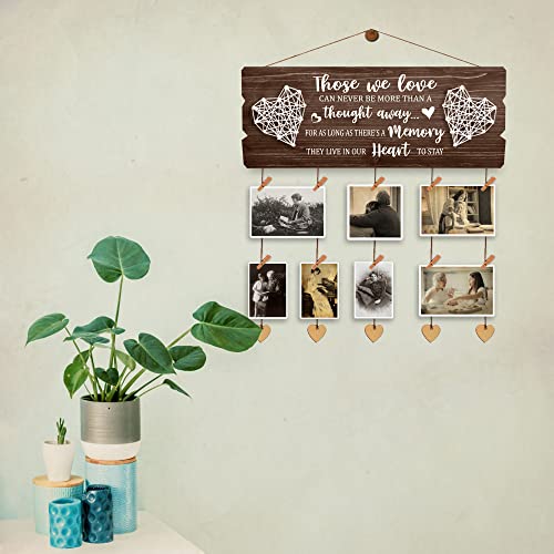 Yudarte Wooden Memorial Picture Hanging Board with Clips and Twine - Bereavement Sympathy Grieving Gifts for Loss of Loved One - color: those we love