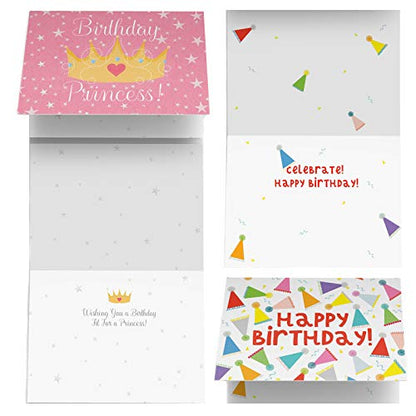 Tiny Expressions Kids Birthday Cards with Envelopes,10-Pack | Each Card Includes an Inside Message, Featuring 10 Unique Gender-Neutral Designs, Durable Cardstock