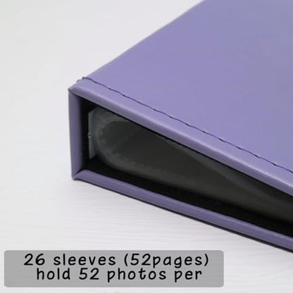 Small Photo Album 5x7 52 Pockets Leather Cover Picture Book Holds 5x7 Photos for Wedding, Baby, Family, Graduation - color: Purple, size: 5x7 (1 PK)