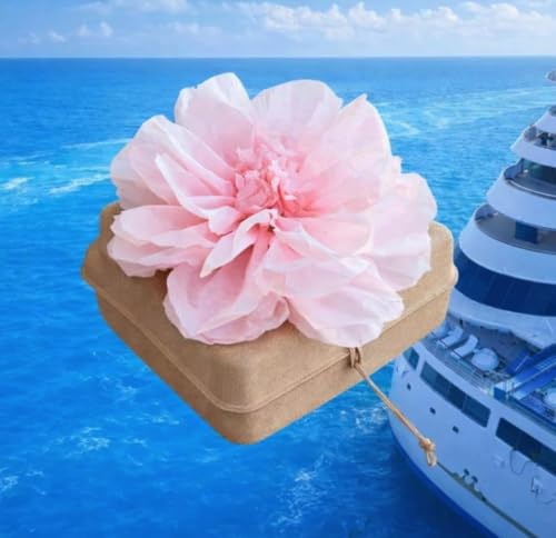 Biodegradable Water Burial Urn Kit with Pink Flower – Cruise Approved Ocean Ashes Scattering Ceremony with Certificate (3 Sizes) (Medium) - size: Medium