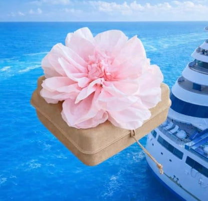 Biodegradable Water Burial Urn Kit with Pink Flower – Cruise Approved Ocean Ashes Scattering Ceremony with Certificate (3 Sizes) (Medium) - size: Medium