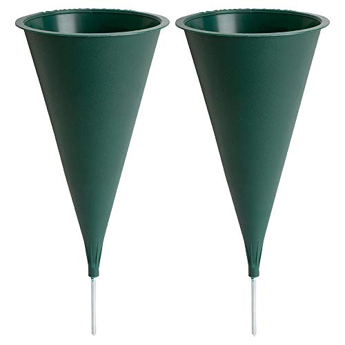 Plastic Cone Cemetery Vase, 2-Pack Green - size: Small Plastic