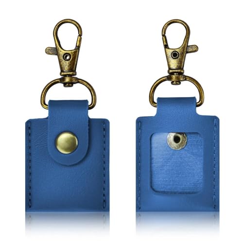 Leather Photo Frame Keychains for Women Men Birthday Anniversary Christmas Gifts - color: Blue