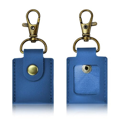 Leather Photo Frame Keychains for Women Men Birthday Anniversary Christmas Gifts - color: Blue