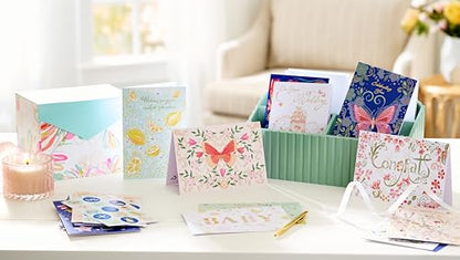 American Greetings 30-Count All Occasions Deluxe Greeting Card Bundle with Refillable Keepsake Storage Box, Envelopes, and Seals, Designed by Turnowsky - color: TURNOWSKY AO DLX 30 CARD BNDL