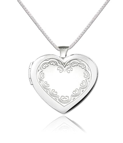 Precious Pieces Heart Locket Necklace, .925 Sterling Silver - color: Silver-14