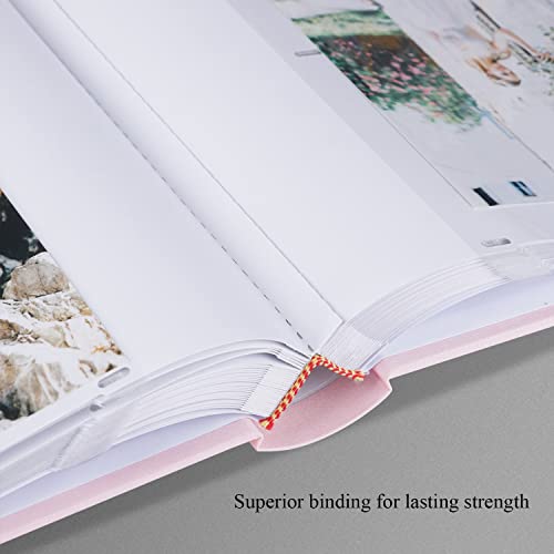 1DOT2 Photo Album with Writing Space, 100 Pages, Linen Cover, Pink - color: Pink