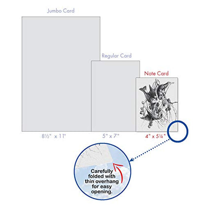 The Best Card Company - 10 Bird Note Cards Blank (4 x 5.12 Inch) - All Occasion Cards with Envelopes, Boxed Set - Wing Notes M6475OCB - style: Wing Notes