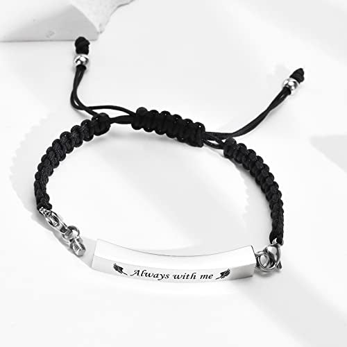 MPRAINBOW Adjustable Cremation Memorial Urn Bracelet, Stainless Steel Cremation Manmade Braided Urn Bracelet Keepsake Urn Bracelet for Ashes with Fill Kit - color: Style H -Silver