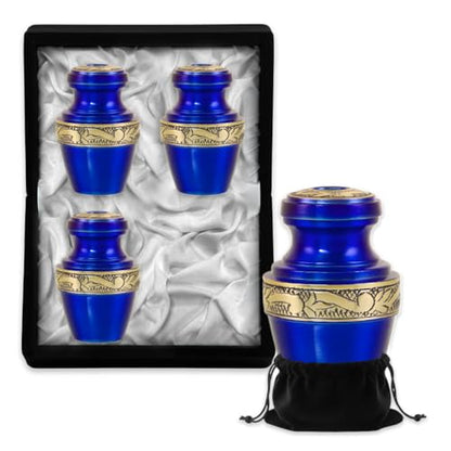 Only Keepsake Urn - Parent (Blue & Gold, Keepsakes Set of 4) - color: Blue & Gold, size: Keepsakes Set of 4