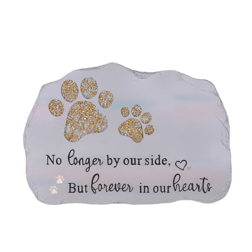 Pet Memorial Stone for Dogs Cats, Rainbow Bridge Dog Memorial Stone for Remembrance Dog Passing Away Sympathy Gifts